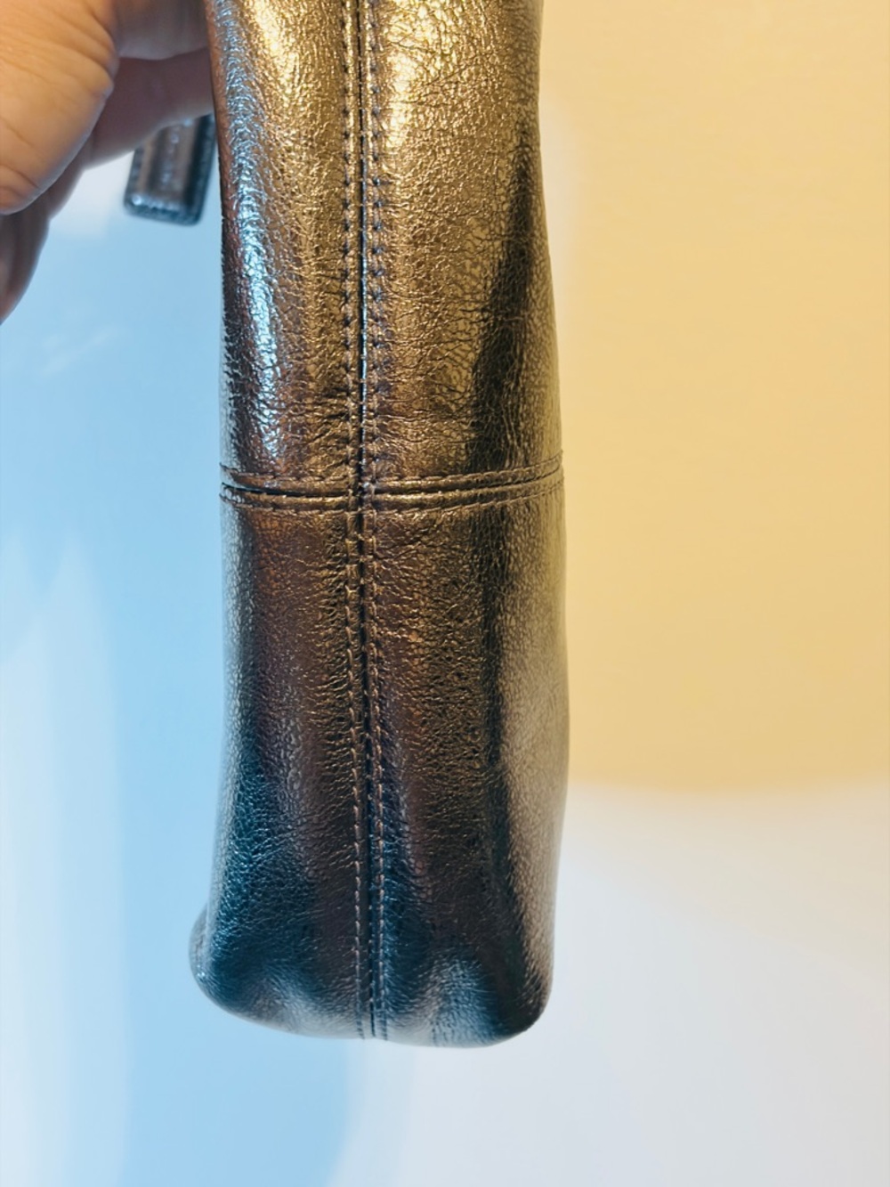 Coach Metallic Bronze Leather Crossbody Bag - Picture 7 of 9